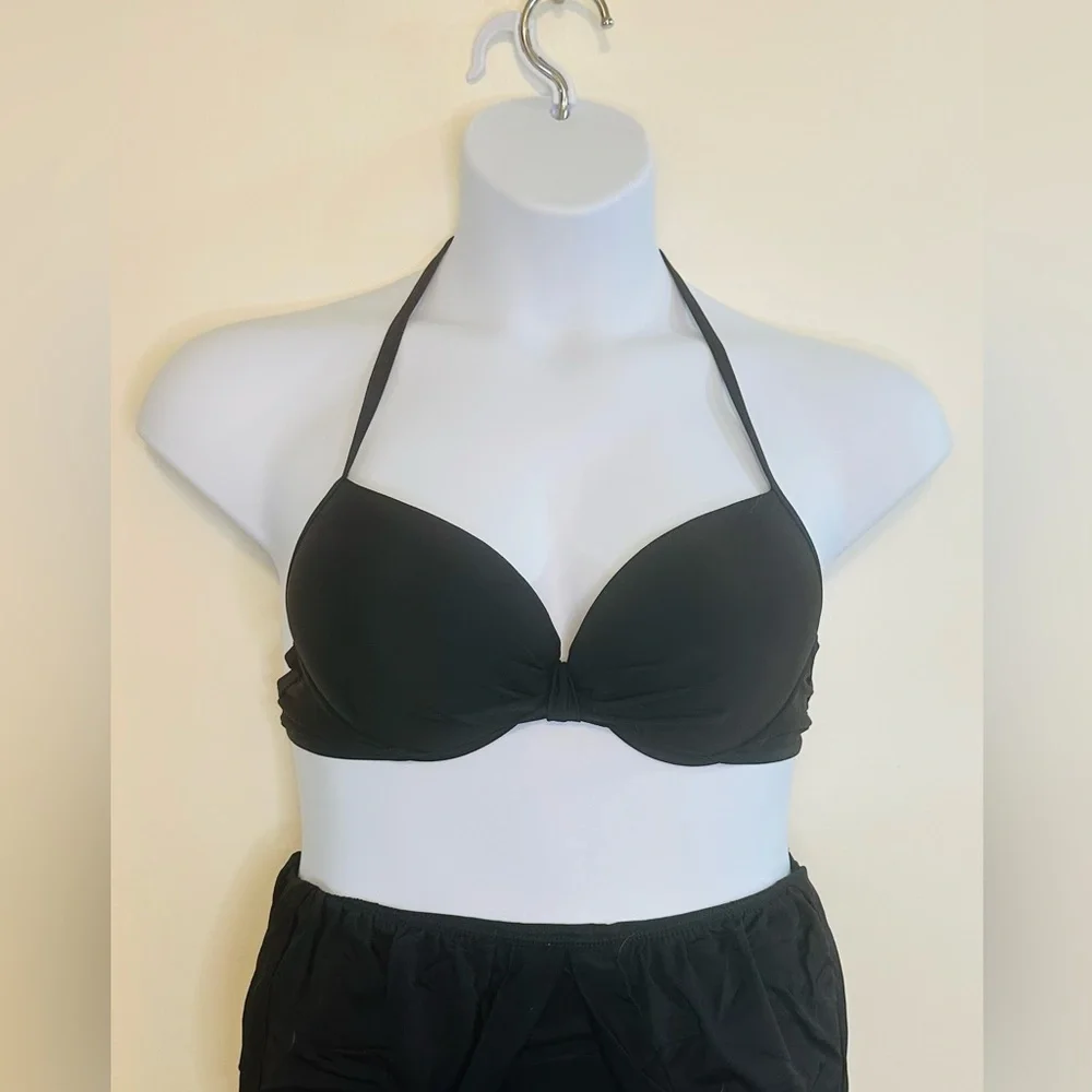 LilyLove Plunge One-Piece Swimsuit with Optional Bra Top, size XL - Picture 4 of 15